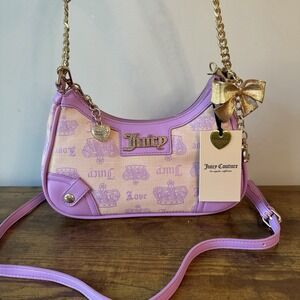 NWT Juicy Couture Vintage Couture Shoulder Crossbody Handbag Purple Y2K Bow Cute